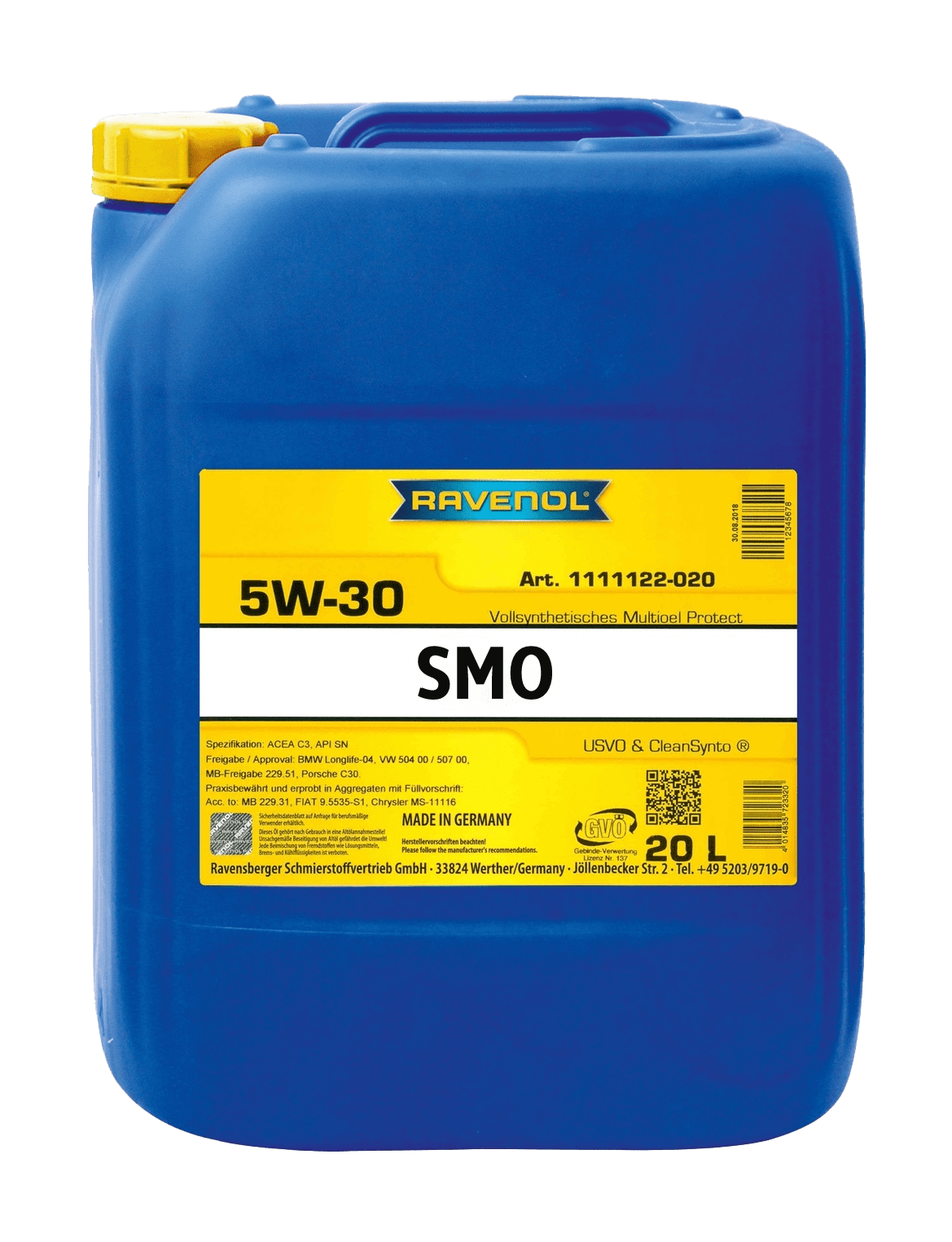 Моторное масло Ravenol SMO SAE 5W-30, 20л